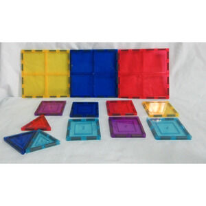 Magna 12 Tiles Magnetic Shapes Building Blocks Learning Add to Your Collection
